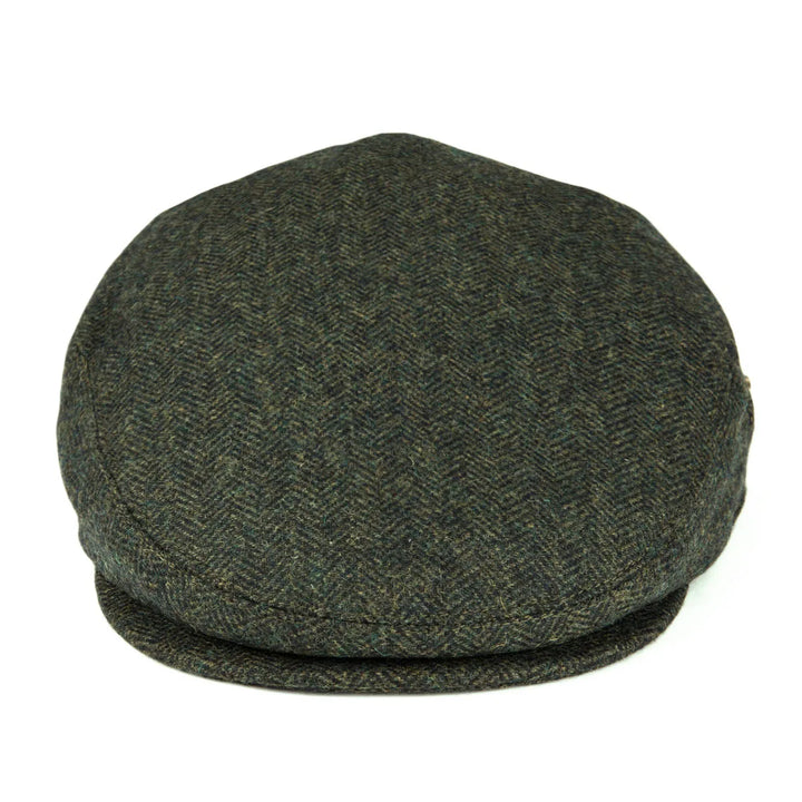 Classic men's herringbone newsboy cap, combining vintage charm with modern style.