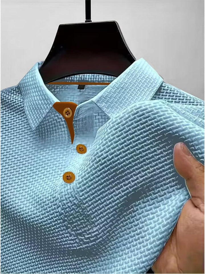 Men's short sleeve knit polo shirt. Classic, comfortable, ideal for smart casual wear & summer style.