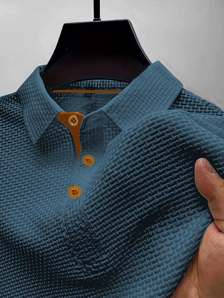 Men's versatile knitted short-sleeve polo shirt, classic and comfortable for daily fashion.
