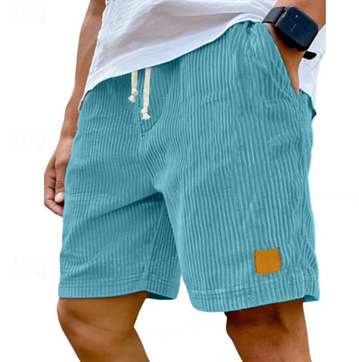 Men's versatile corduroy lace-up shorts, combining classic style with summer comfort for any occasion.