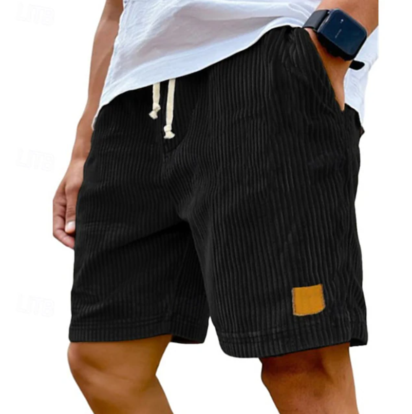Stylish men's summer corduroy shorts with a classic lace-up front, perfect for beach & vacation.