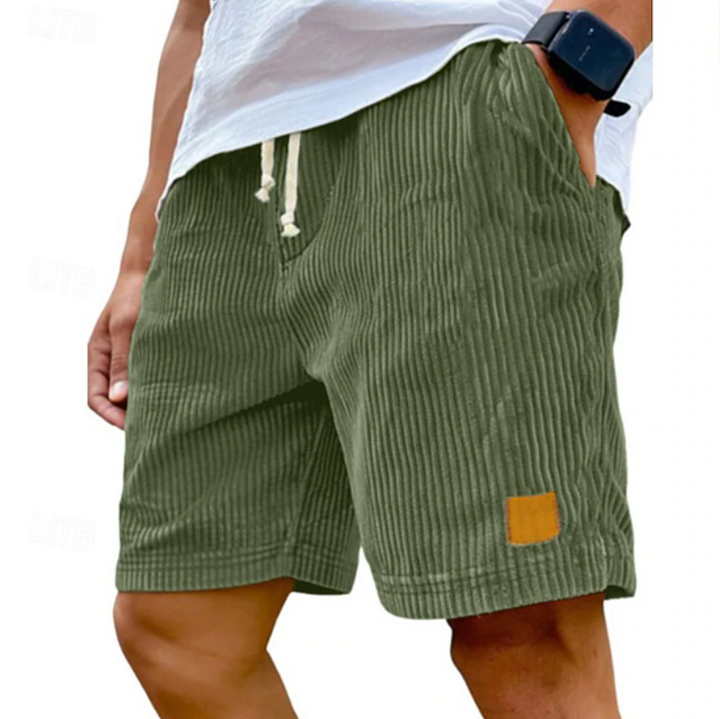 Warm weather men's corduroy shorts with lace-up closure, a must-have for summer adventures.