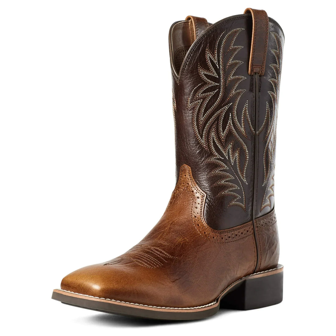 Comfortable casual leather boots featuring authentic western stitching