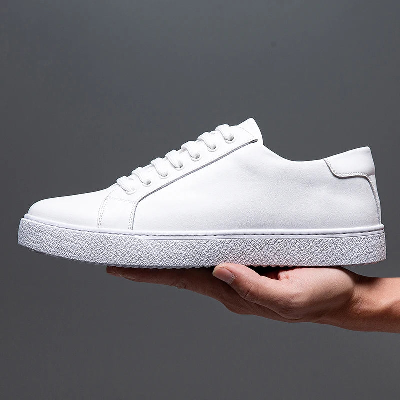 Everyday smart casual men's trainers with a classic leather-look