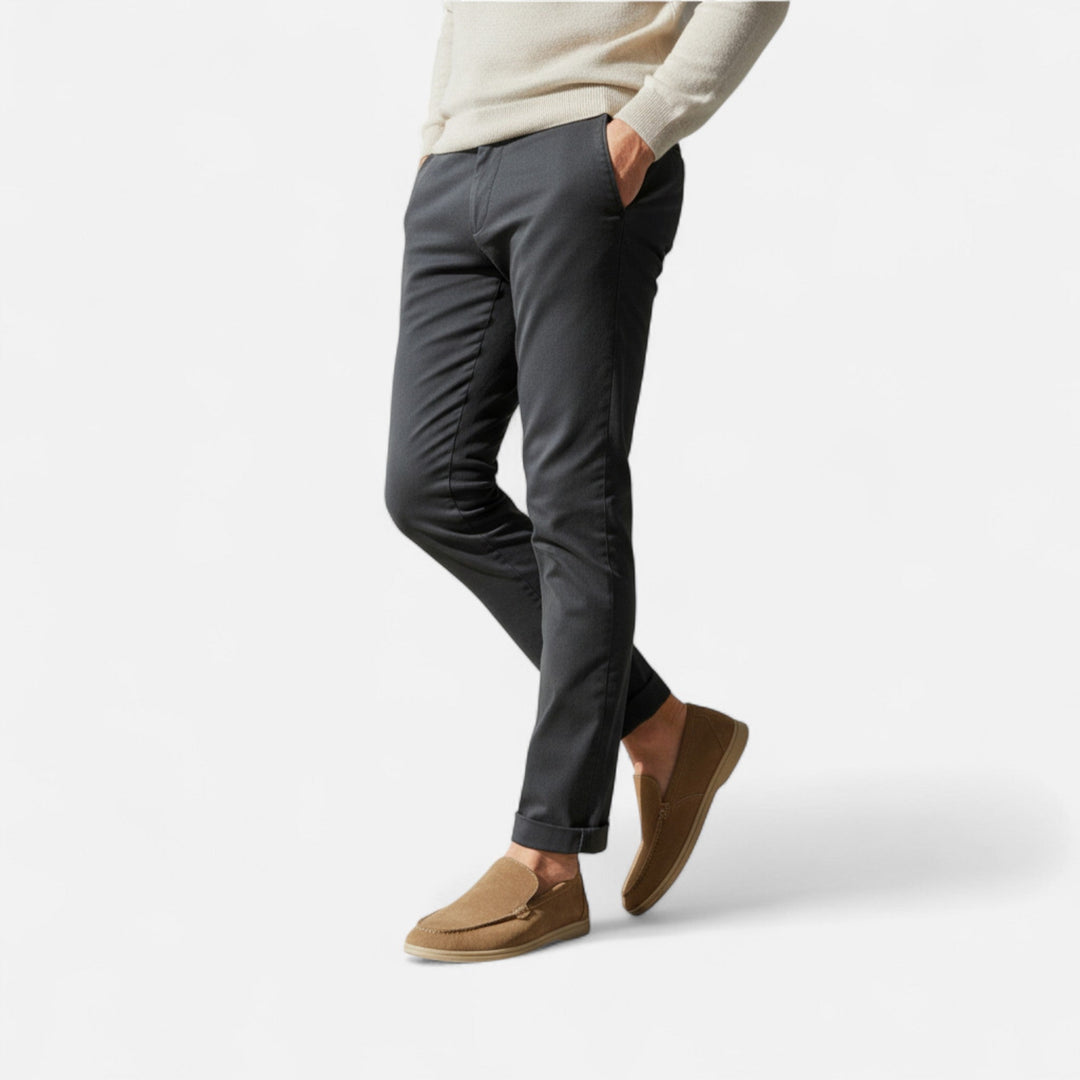 Comfortable beige men's classic slip-on loafers, offering refined style and ease for everyday wear.