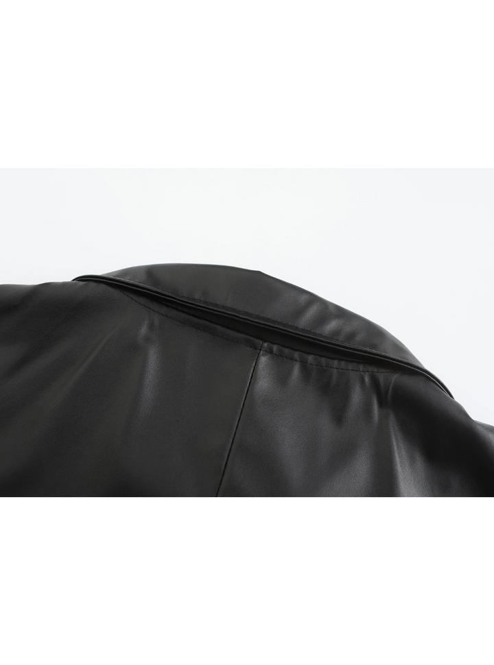 Street style inspiration: men's classic long leather coat for a fashionable look.