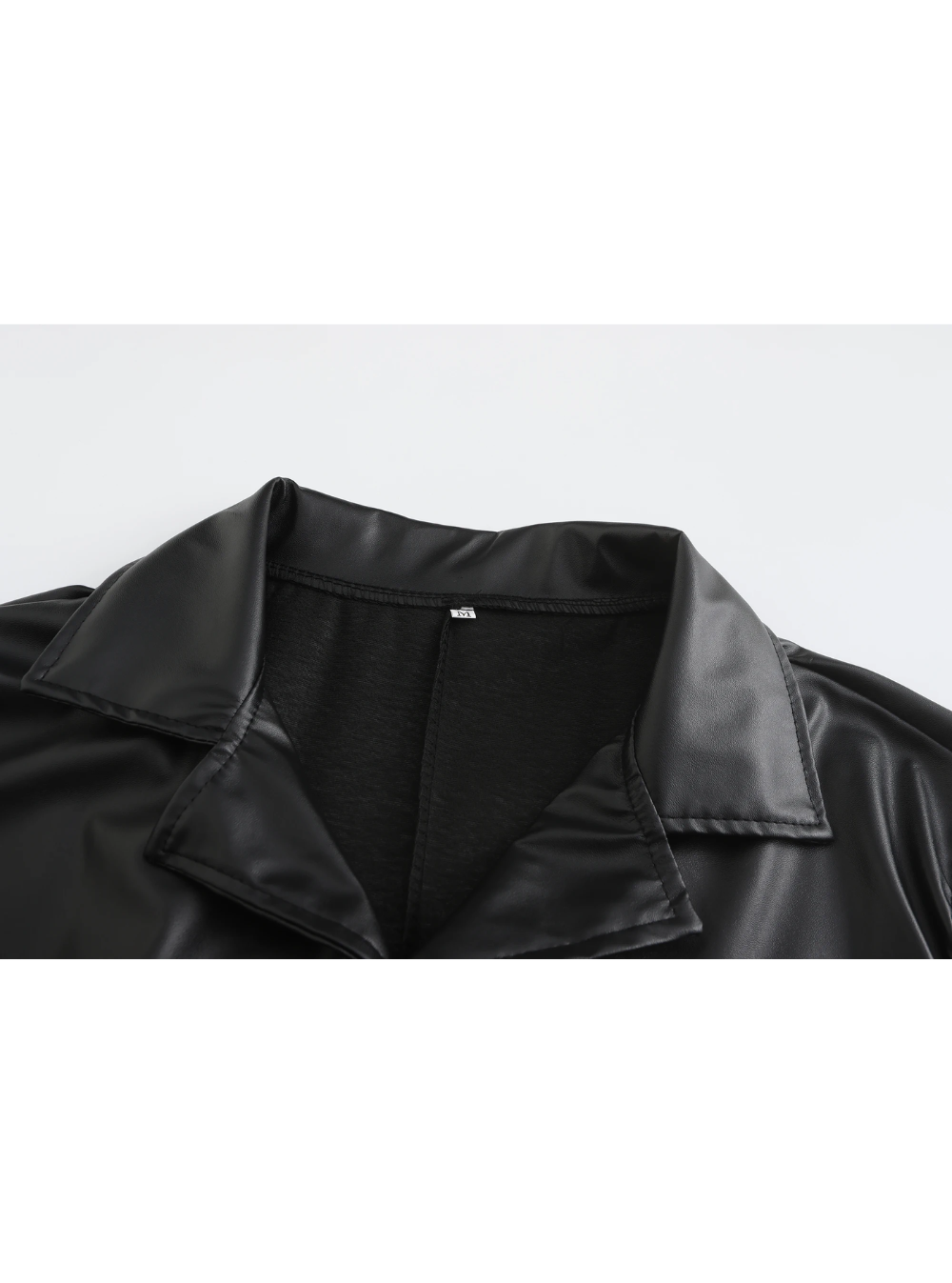 Men's long leather coat with a sleek, sophisticated silhouette for winter fashion.