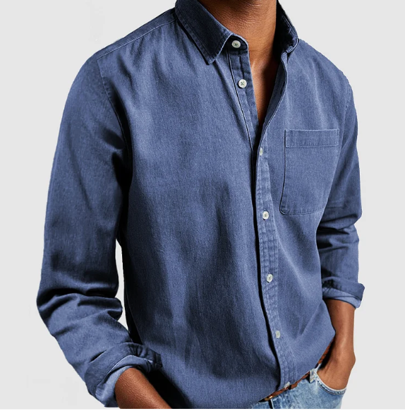 Versatile men's classic collared button-down shirt, great for smart casual or everyday fashion.