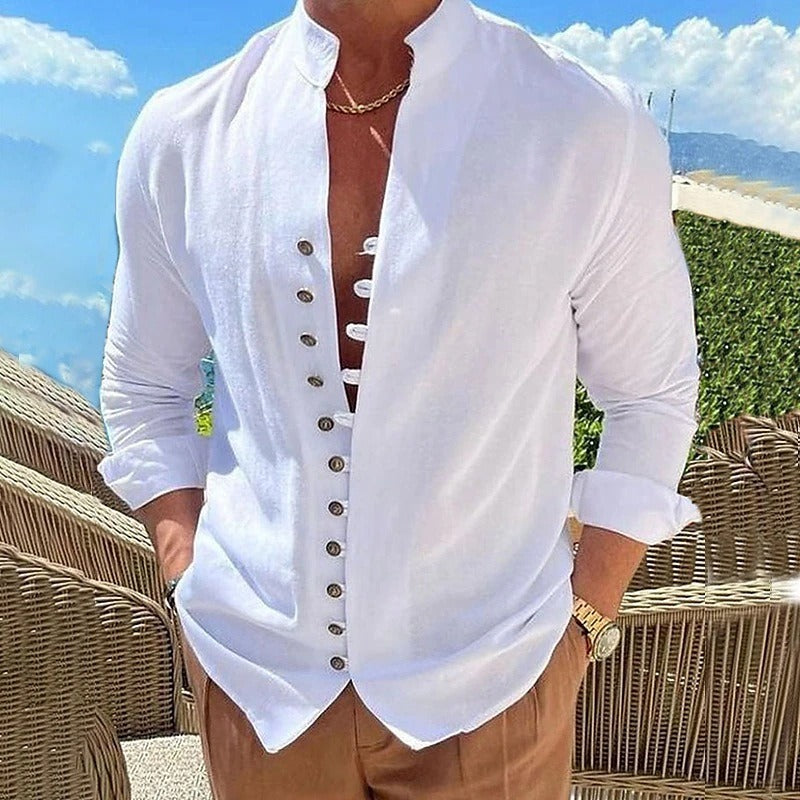 Premium men's long sleeve button-down shirt, offering a stylish and comfortable choice for casual wear.