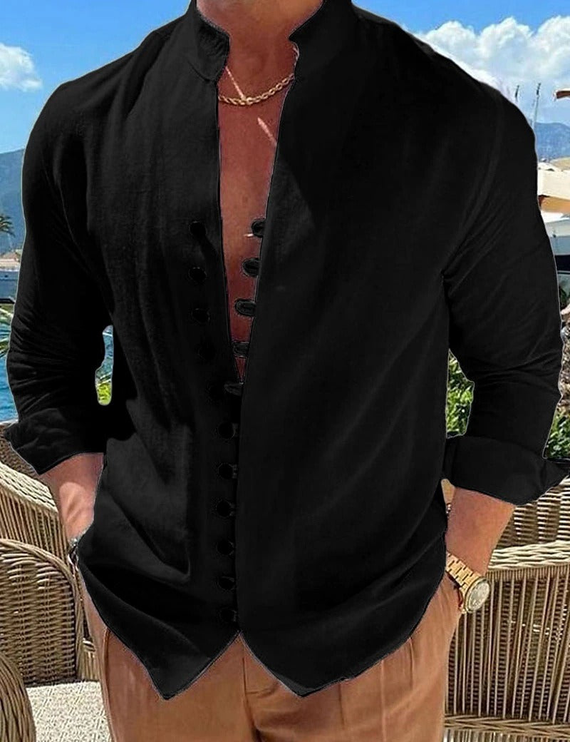 Elevate your style with this men's classic long sleeve button-down shirt, essential for smart casual fashion.