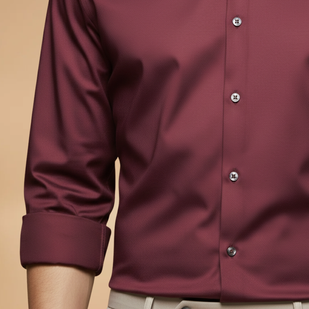 Men's light blue dress shirt, long sleeve, button-down style, versatile for any occasion.