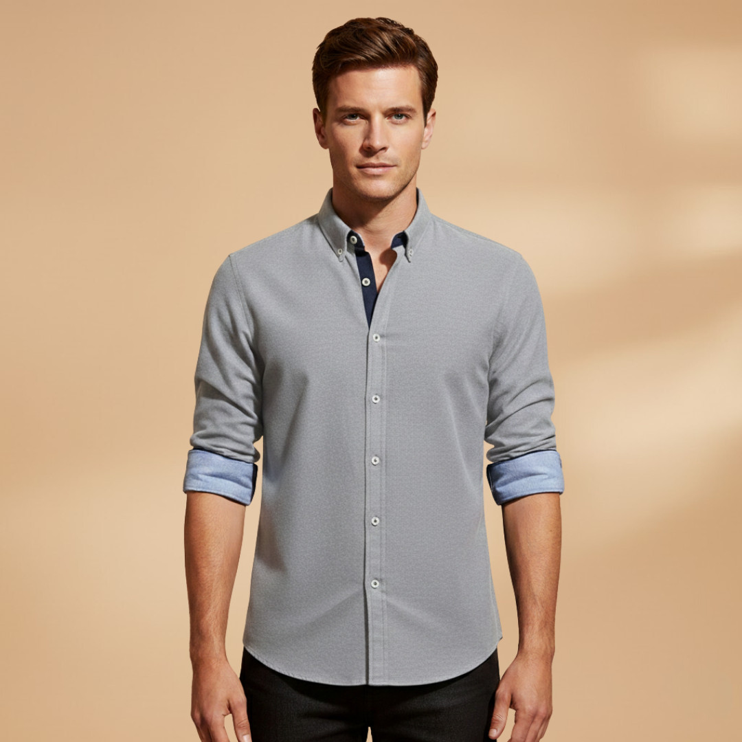 Timeless men's classic long sleeve button-up shirt. Structured fit, perfect for formal, casual, office wear & everyday style.