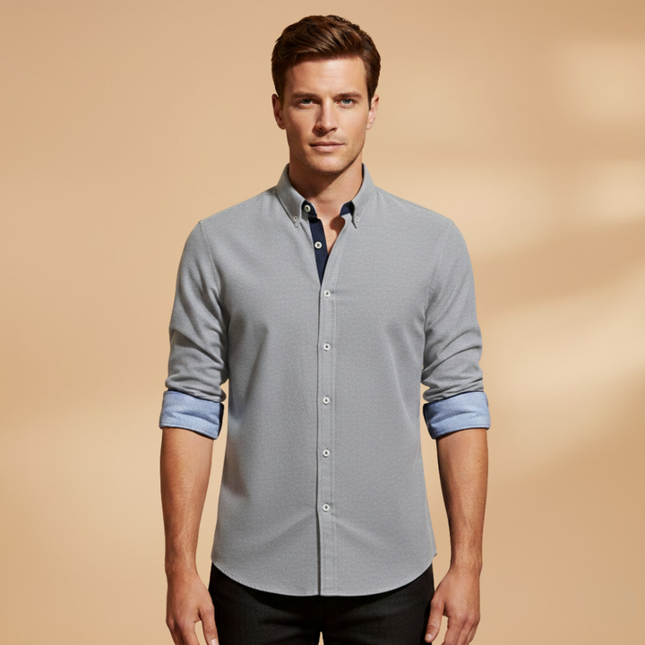 Timeless men's classic long sleeve button-up shirt. Structured fit, perfect for formal, casual, office wear & everyday style.