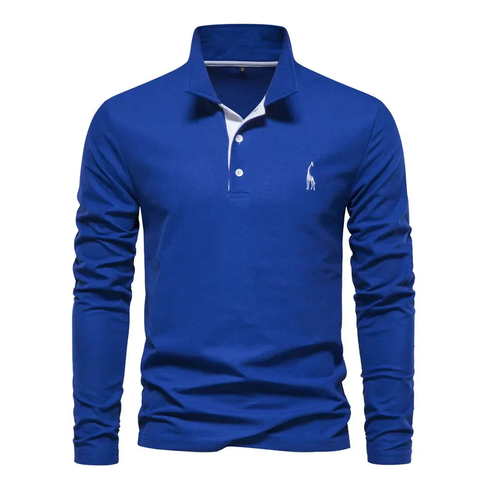 Soft men's long sleeve polo shirt, offering everyday comfort & classic style. A versatile addition to men's fashion.