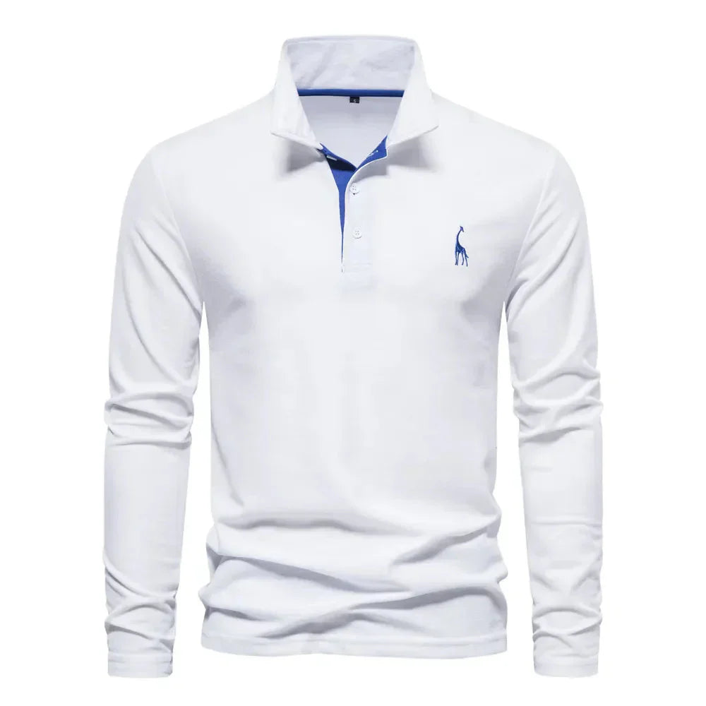 Comfortable long sleeve polo for men, suitable for both casual outings and smart-casual events. Men's winter essential.