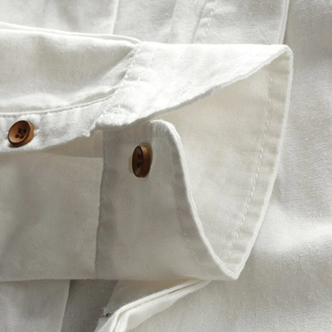 Men's classic long sleeve shirt, versatile for casual or business wear, offering all-day comfort & sophisticated style.