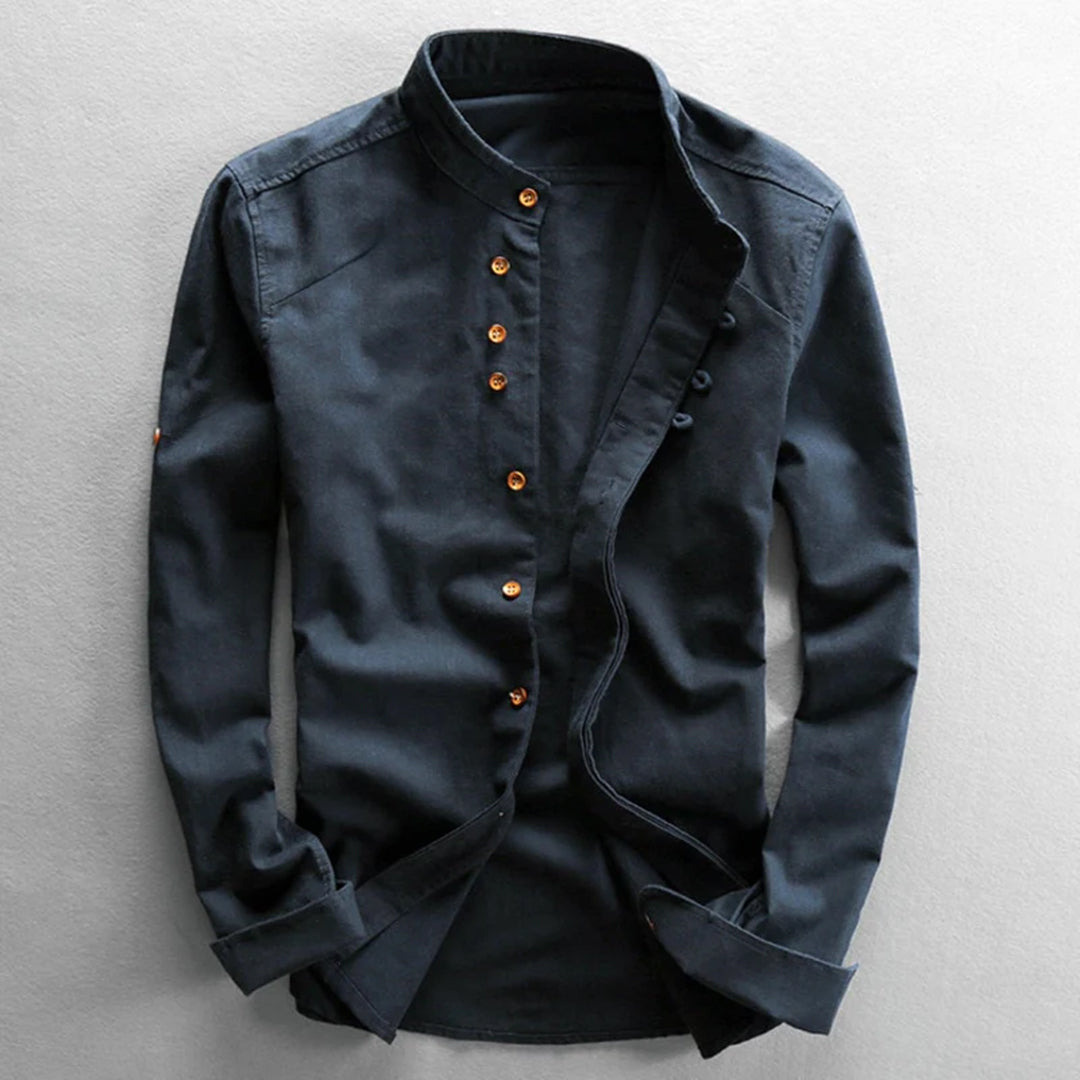 Classic men's casual long sleeve shirt, perfect for relaxed style, everyday fashion & superior comfort.