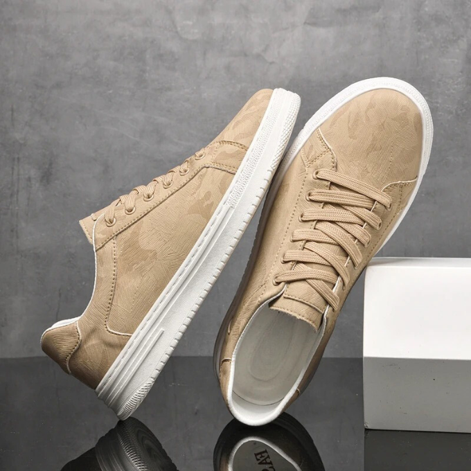 Stylish & comfortable men's low-top lace-up trainers. Perfect smart casual everyday footwear.