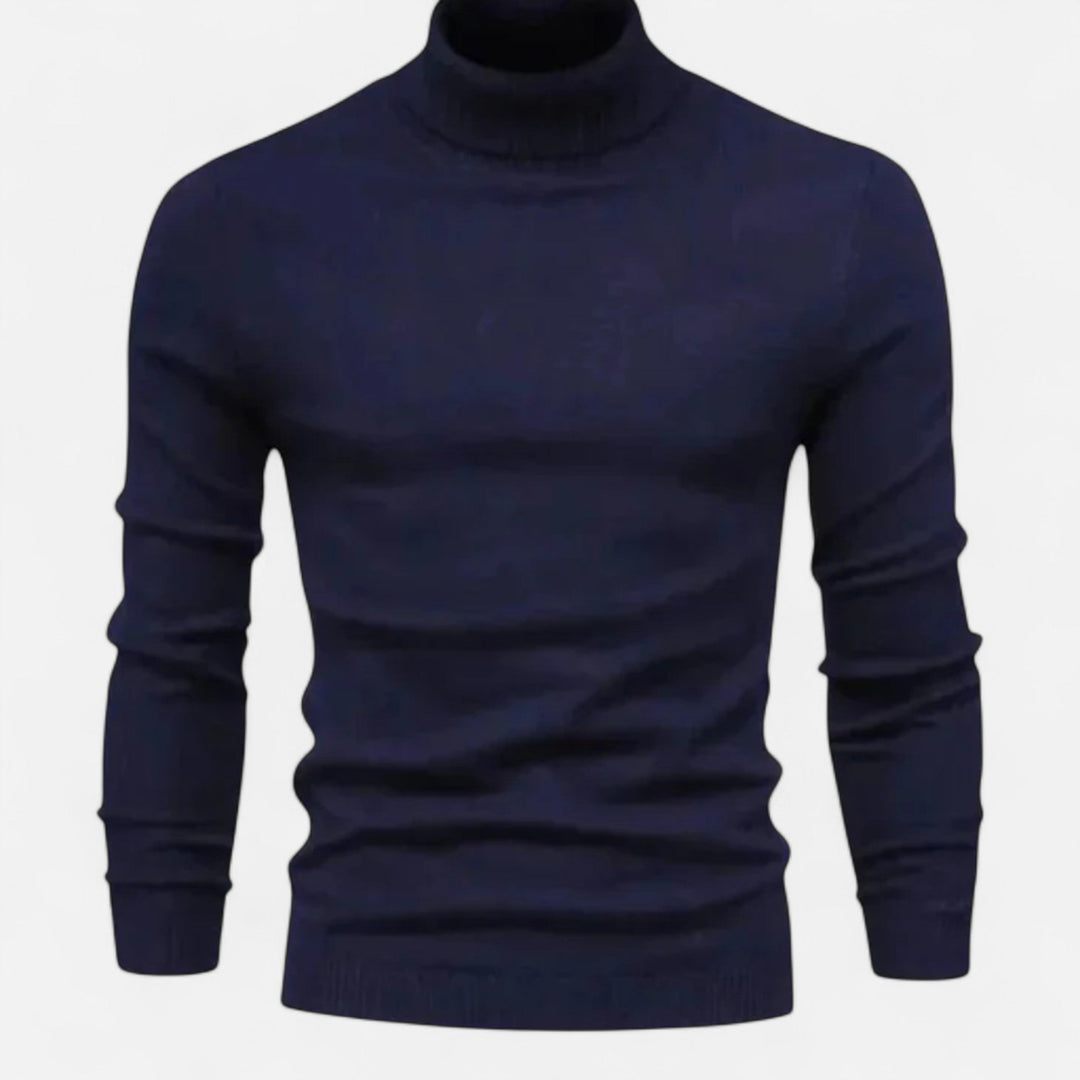 Men's crew neck sweater made from 100% soft merino wool for warmth.