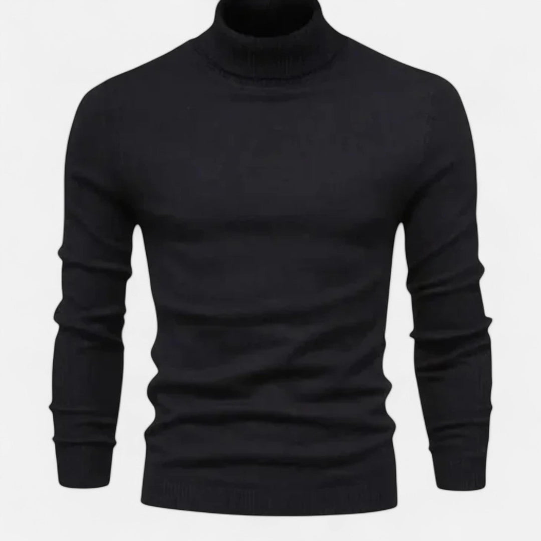Essential winter fashion: Men's cozy merino wool crew neck sweater.