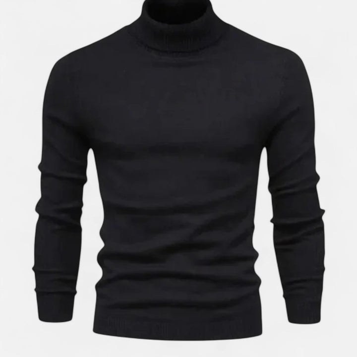 Essential winter fashion: Men's cozy merino wool crew neck sweater.