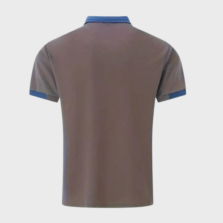 Vibrant blue men's classic polo shirt, a comfortable short sleeve top for a fresh casual & everyday summer look.