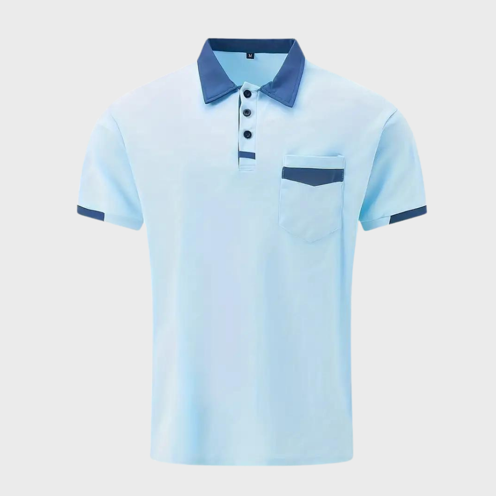 Stylish green men's classic polo shirt, offering timeless casual wear & comfortable short sleeve design for everyday.