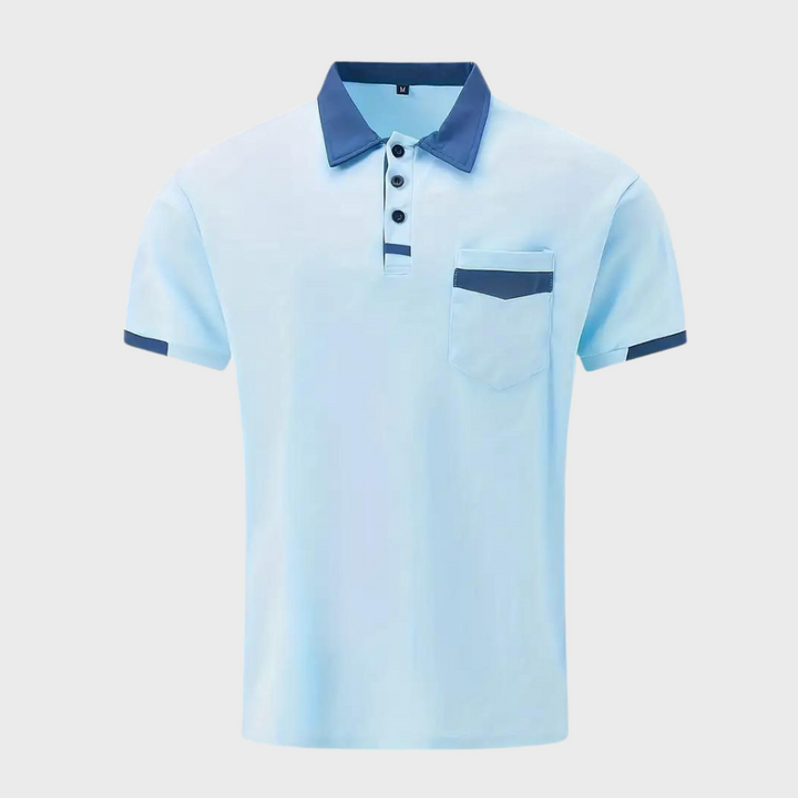 Stylish green men's classic polo shirt, offering timeless casual wear & comfortable short sleeve design for everyday.