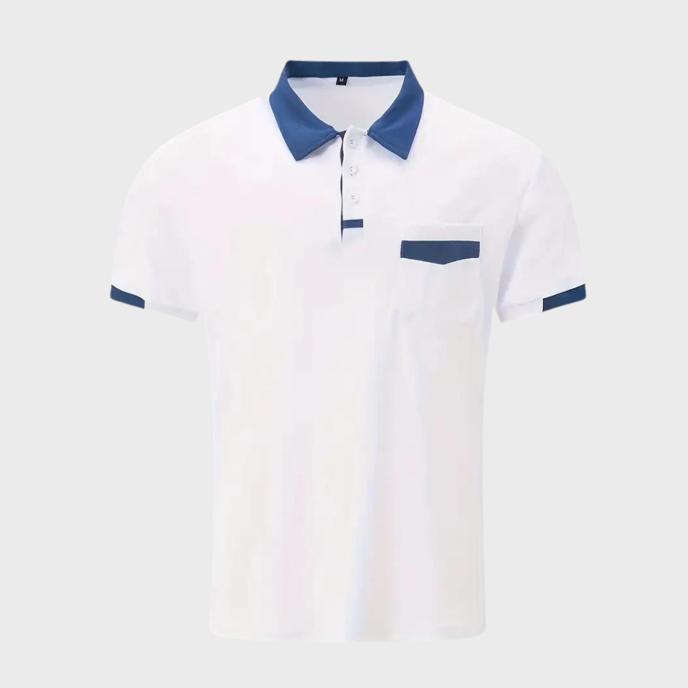 New men's classic polo shirt, updated for modern casual wear. Comfortable short sleeve top for effortless summer style.