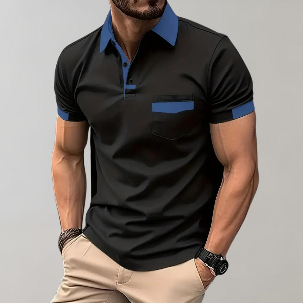 Textured men's classic polo shirt, soft & comfortable short sleeve top. Essential casual wear for everyday summer style.