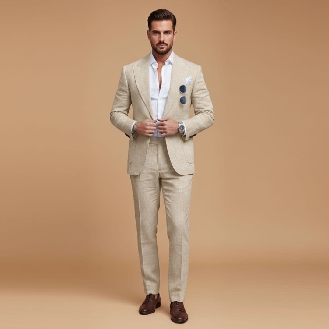 Versatile two-piece suit for men, ideal for business or events.