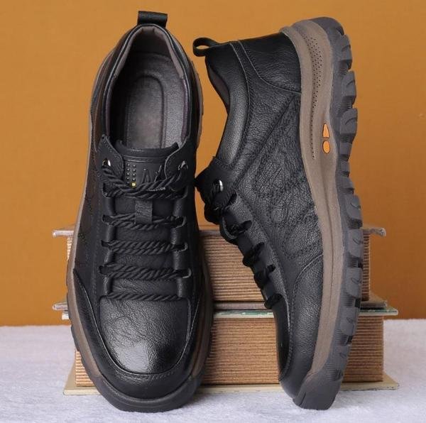 Classic men's orthopedic shoes for superior support, comfort, and foot health during daily walks.