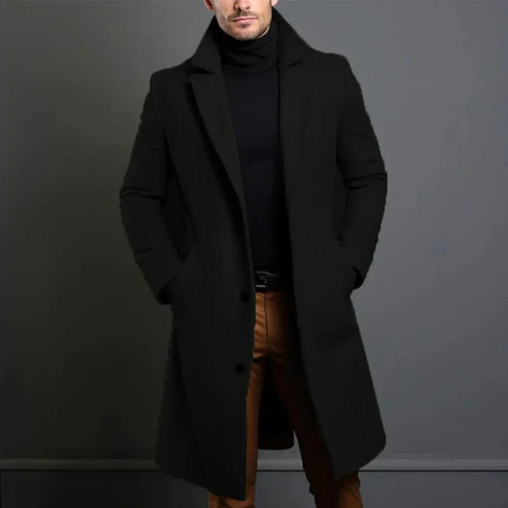 Men's classic overcoat, tailored for modern elegance. Perfect formal jacket & winter outerwear.