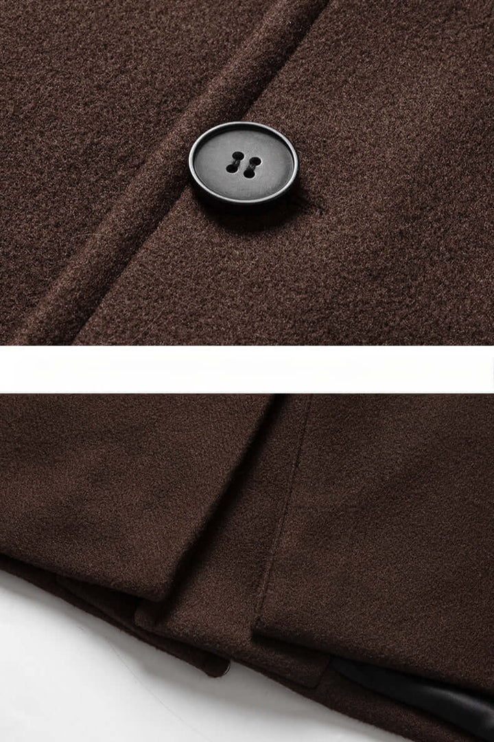 Premium men's oversized black coat, a timeless classic winter jacket providing comfort and stylish men's outerwear.