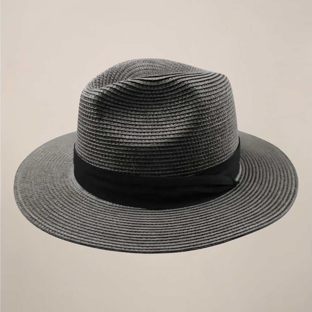 Breathable wide brim straw hat for men, perfect for summer travel.
