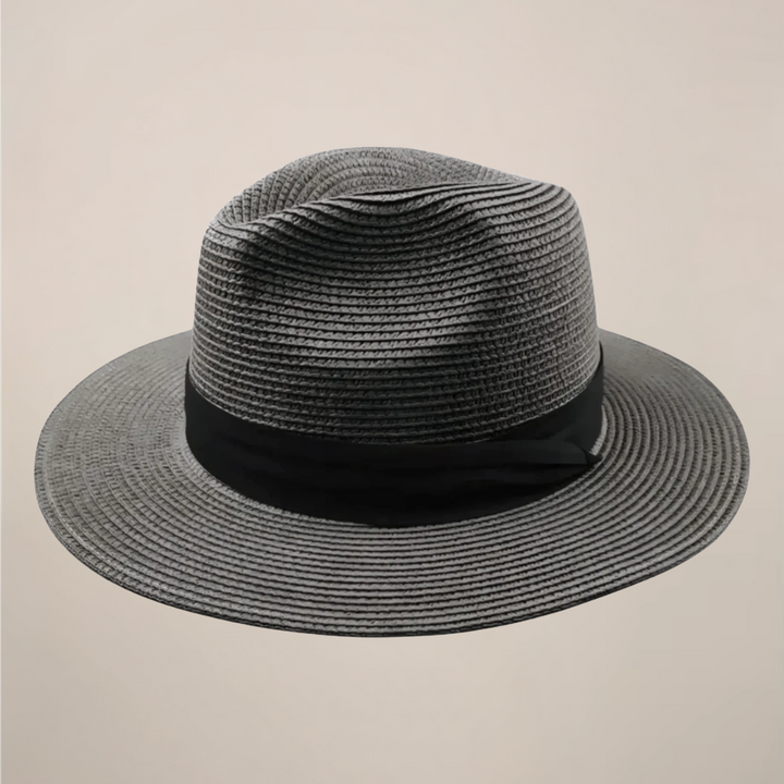 Breathable wide brim straw hat for men, perfect for summer travel.