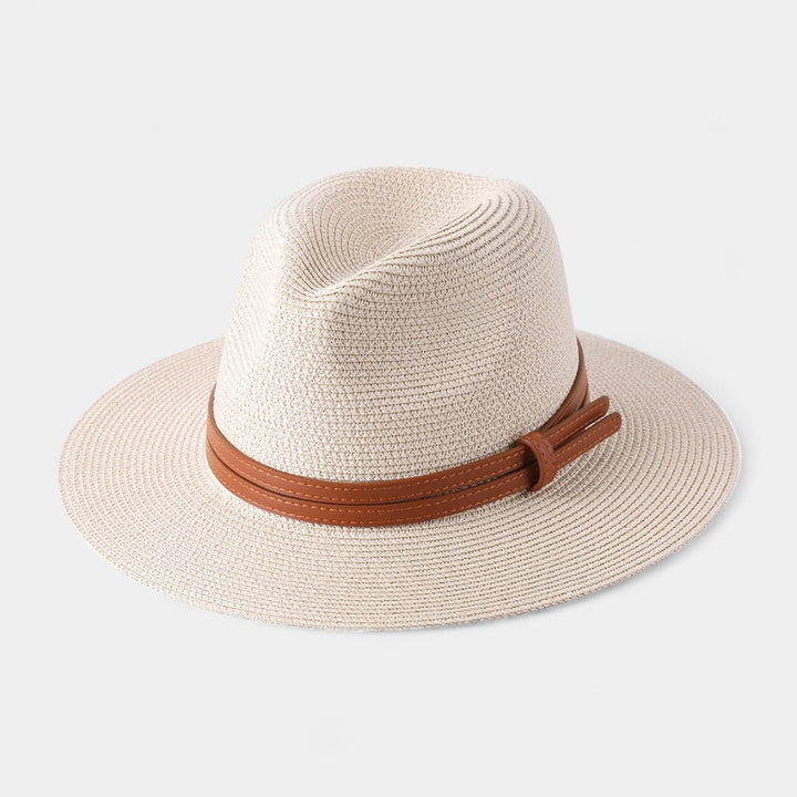 Men's classic Panama-style summer hat, structured, elegant, perfect for sun protection and travel.