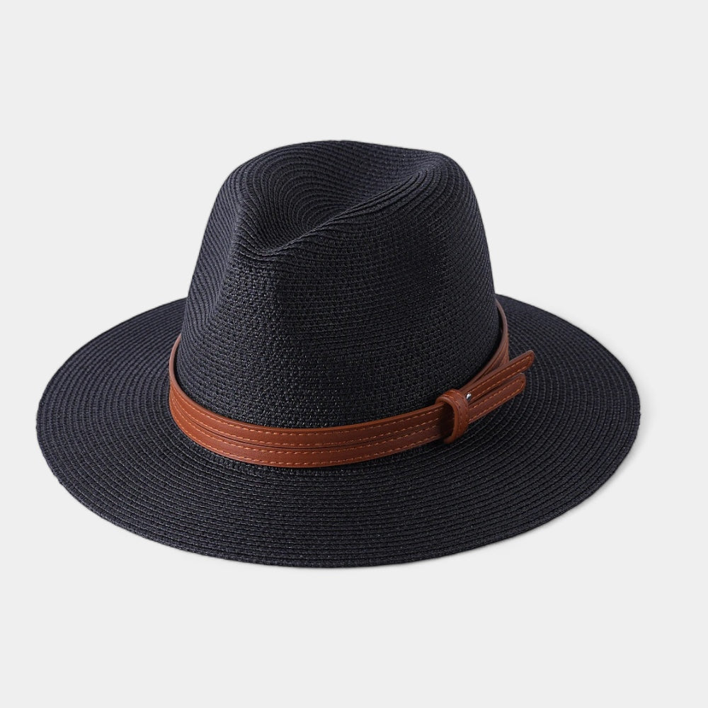 Timeless men's Panama summer hat, elegant and structured, offering essential sun protection for travel and outdoor style.