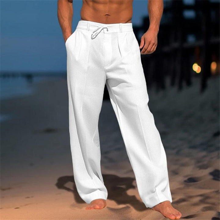 Versatile men's plain wide leg trousers, offering a classic style & relaxed fit for comfortable everyday wear.