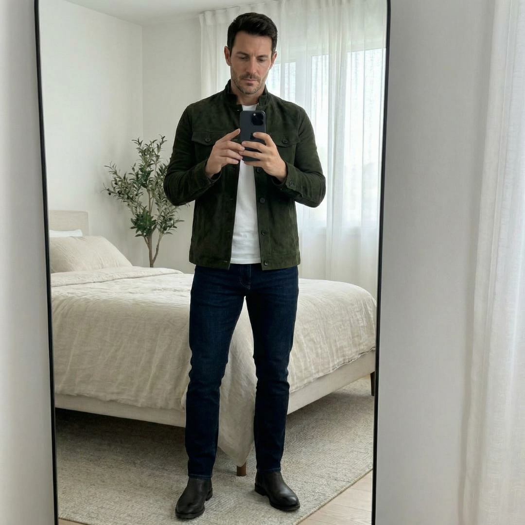 Premium men's outerwear: a classic pocket jacket designed for comfort & style.