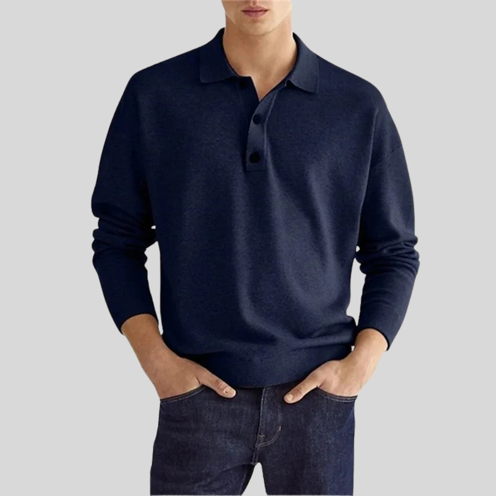 Men's comfortable classic polo shirt, a wardrobe staple for modern men. Smart casual short sleeve button-up top.