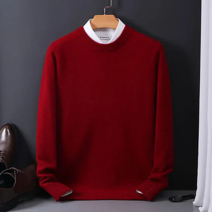 Versatile men's classic pullover for casual wear, elegant layered looks & winter fashion.