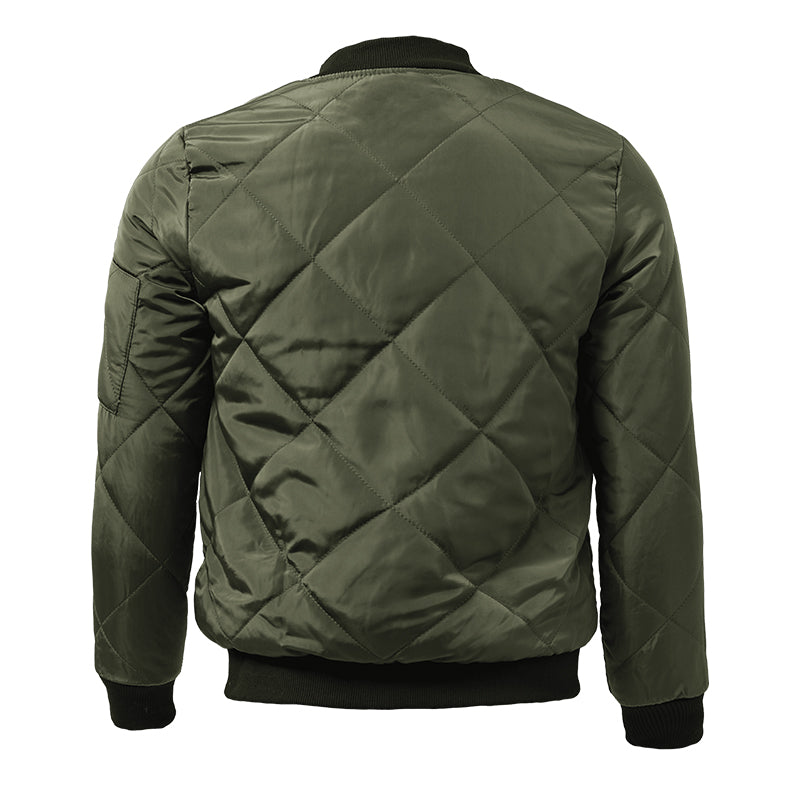 Zip-front men's classic bomber jacket, a quilted design perfect for casual outerwear & everyday style.