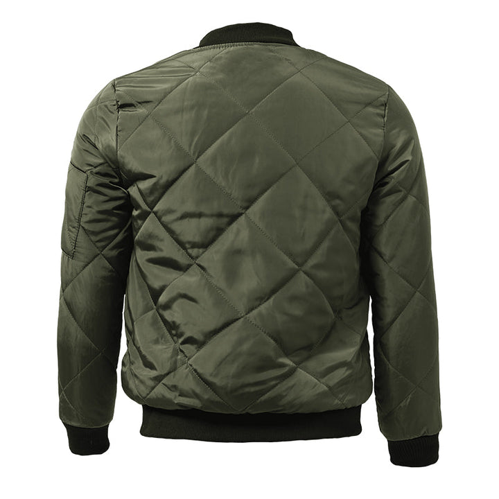 Zip-front men's classic bomber jacket, a quilted design perfect for casual outerwear & everyday style.