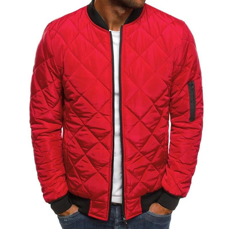 Everyday casual men's bomber jacket, classic quilted design for comfortable autumn/winter wear.
