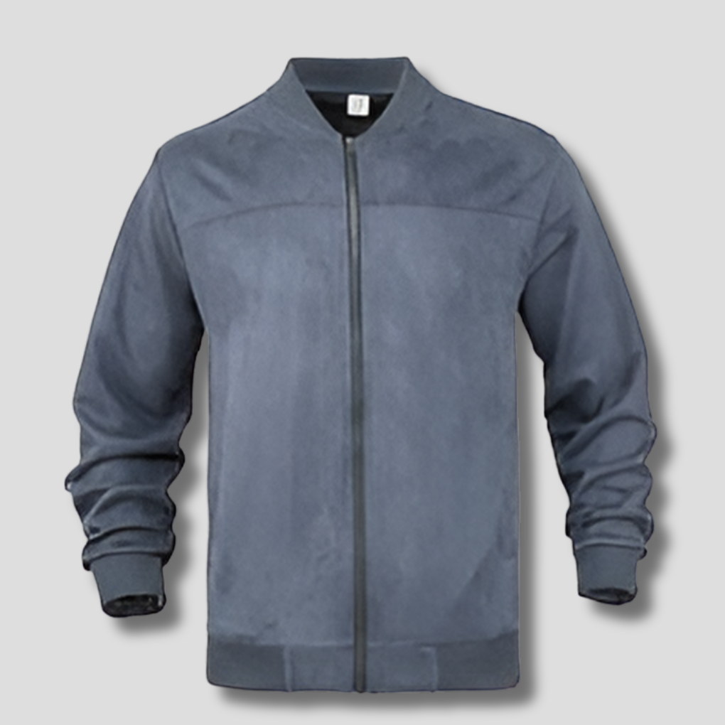 Fashionable men's casual retro jacket, a comfy zip-up outerwear piece for classic everyday style.