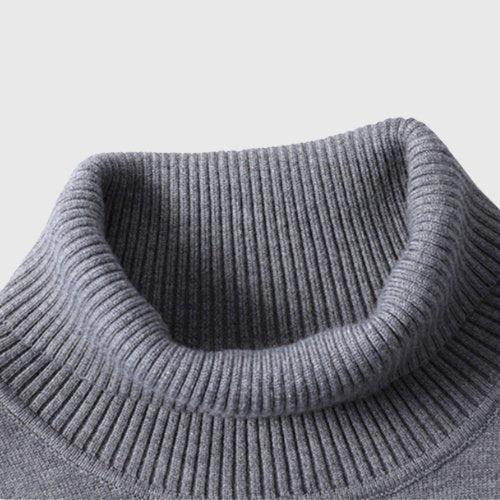 Full length view of a men's comfortable roll neck jumper, a versatile classic style for everyday fashion.