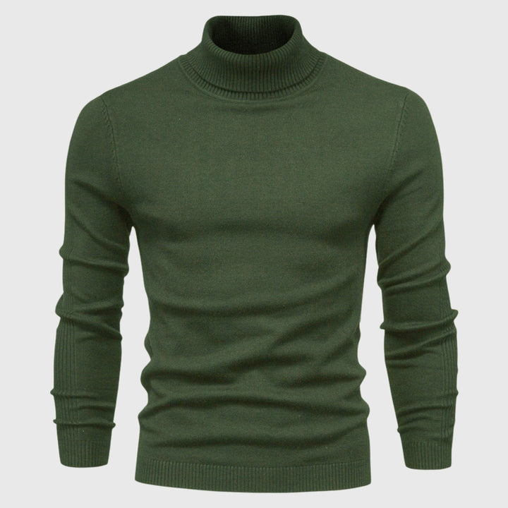 Comfortable men's classic roll neck jumper, a versatile and stylish knit perfect as a thoughtful gift.