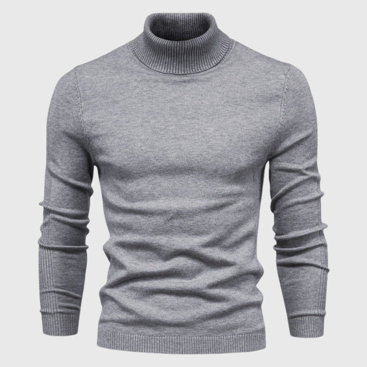 Stylish men's classic roll neck jumper, a versatile long sleeve knit for modern men's fashion.