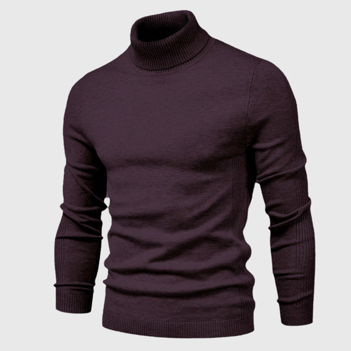 Timeless men's roll neck jumper, a classic style knit offering a comfortable fit for any season.